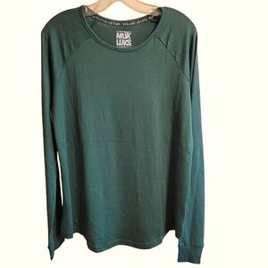 Muk Luks  womens buttery soft green long sleeve crewneck shirt Size Medium